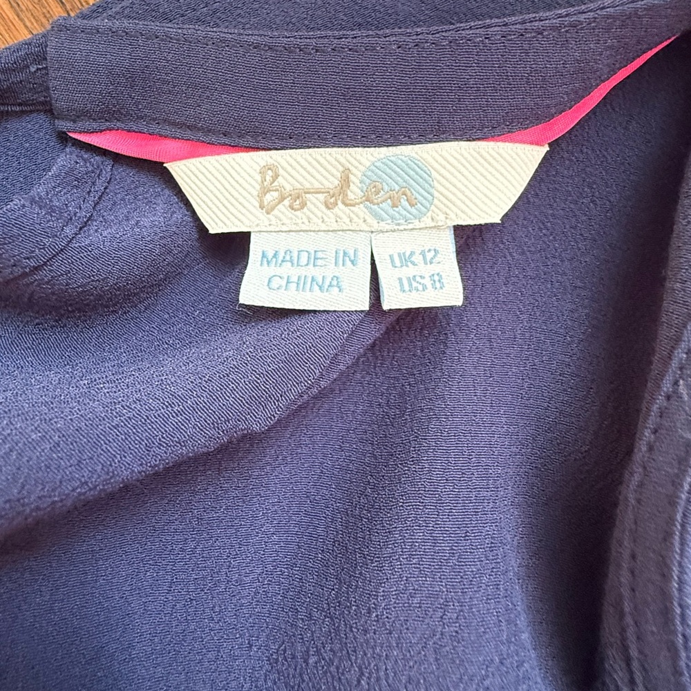 Boden Blue Pleated Blouse with Classic Style - Picture 8 of 11
